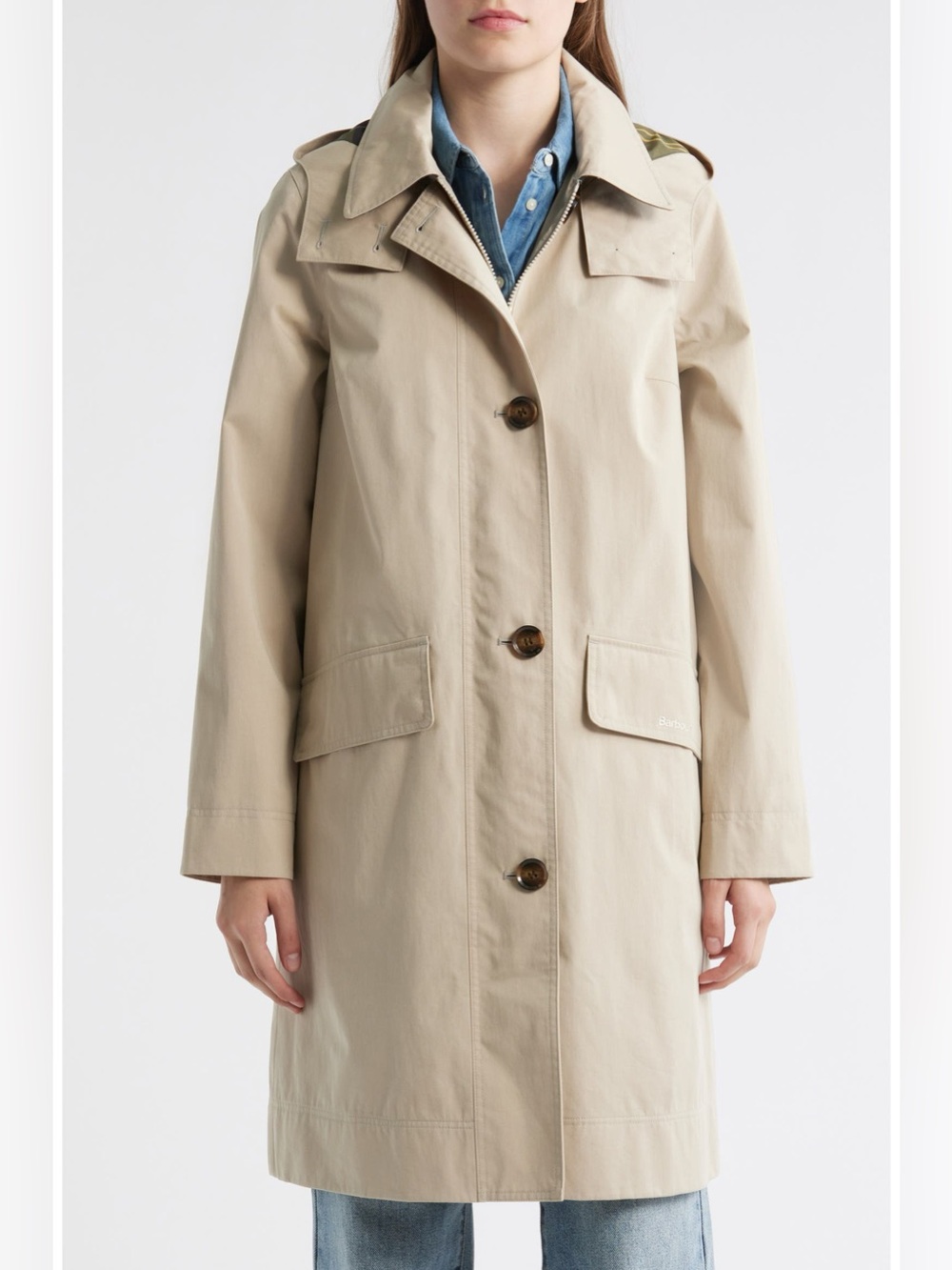 Barbour Hebrides Longline Waterproof Jacket with Removable Hood US Size 6